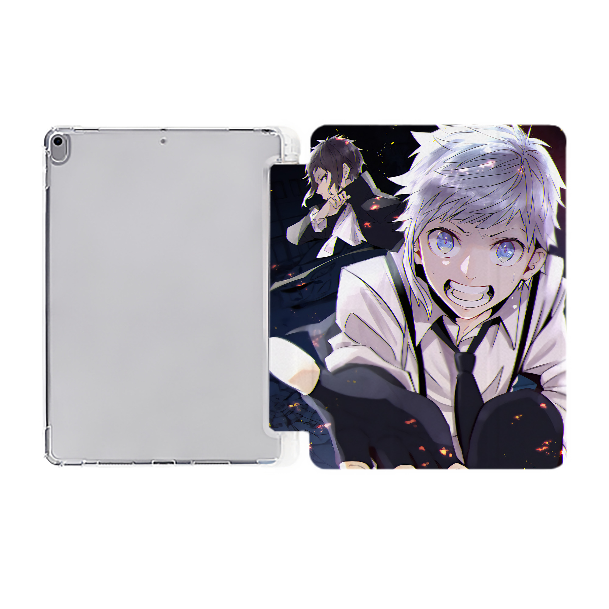 （画像用） 文豪ストレイドッグス Bungo Stray Dogs IPad ケース ペン収納付き 三つ折りスタンド PUレザー×シリコン 対応機種9.5/10.5/10.9インチ